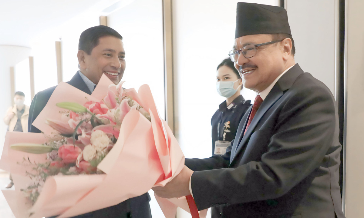 Foreign Minister Shrestha Arrives in Beijing