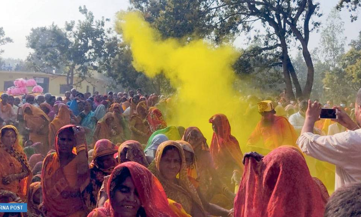 Holi being observed in the Tarai area today