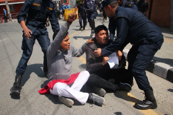 Nepal Student Union Protesting Against Government